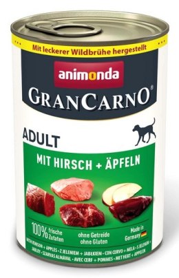 Animonda GranCarno Original Adult Rind Hirsch Apfel Wołowina, Jeleń + Jabłko puszka 400g