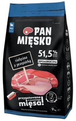 Pan Mięsko Karma sucha dla psa - dla szczeniąt cielęcina i przepiórka chrupki L 9kg