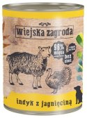 Wiejska Zagroda Indyk z jagnięciną puszka 800g