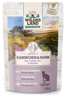 Wildes Land Cat Classic Adult Kaninchen & Huhn saszetka 100g