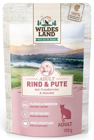 Wildes Land Cat Classic Adult Rind & Pute saszetka 100g