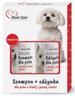 Over Zoo Dwupak Szampon + Odżywka dla białej sierści