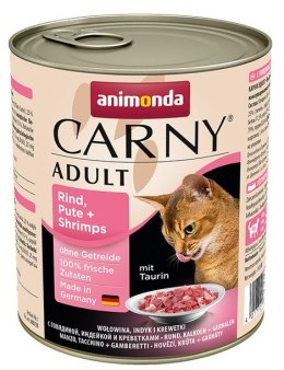 Animonda Carny Adult Wołowina, Indyk + Krewetki puszka 800g