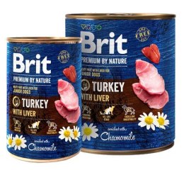 Brit Premium By Nature Turkey & Liver Junior puszka 400g