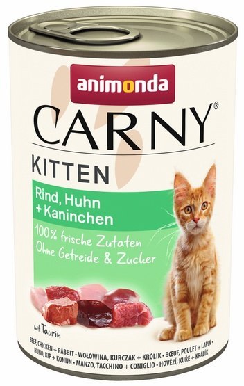 Animonda Carny Kitten Wołowina, Kurczak + Królik puszka 400g