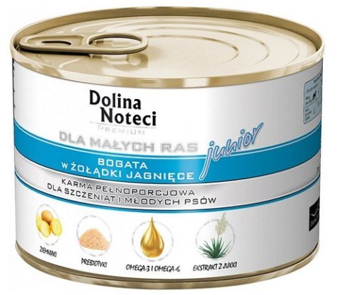 Dolina Noteci Premium Pies Mały Junior żołądki jagnięce 185g