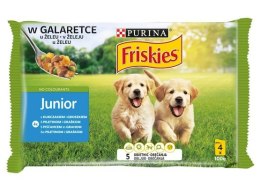 Friskies Dog Junior Kurczak i groszek w galaretce saszetki 4x100g